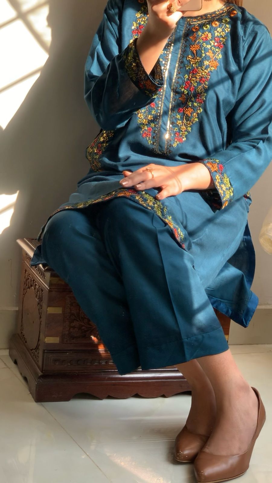 EMBROIDERY Co-Ords 2Pc side pockets fancy dress