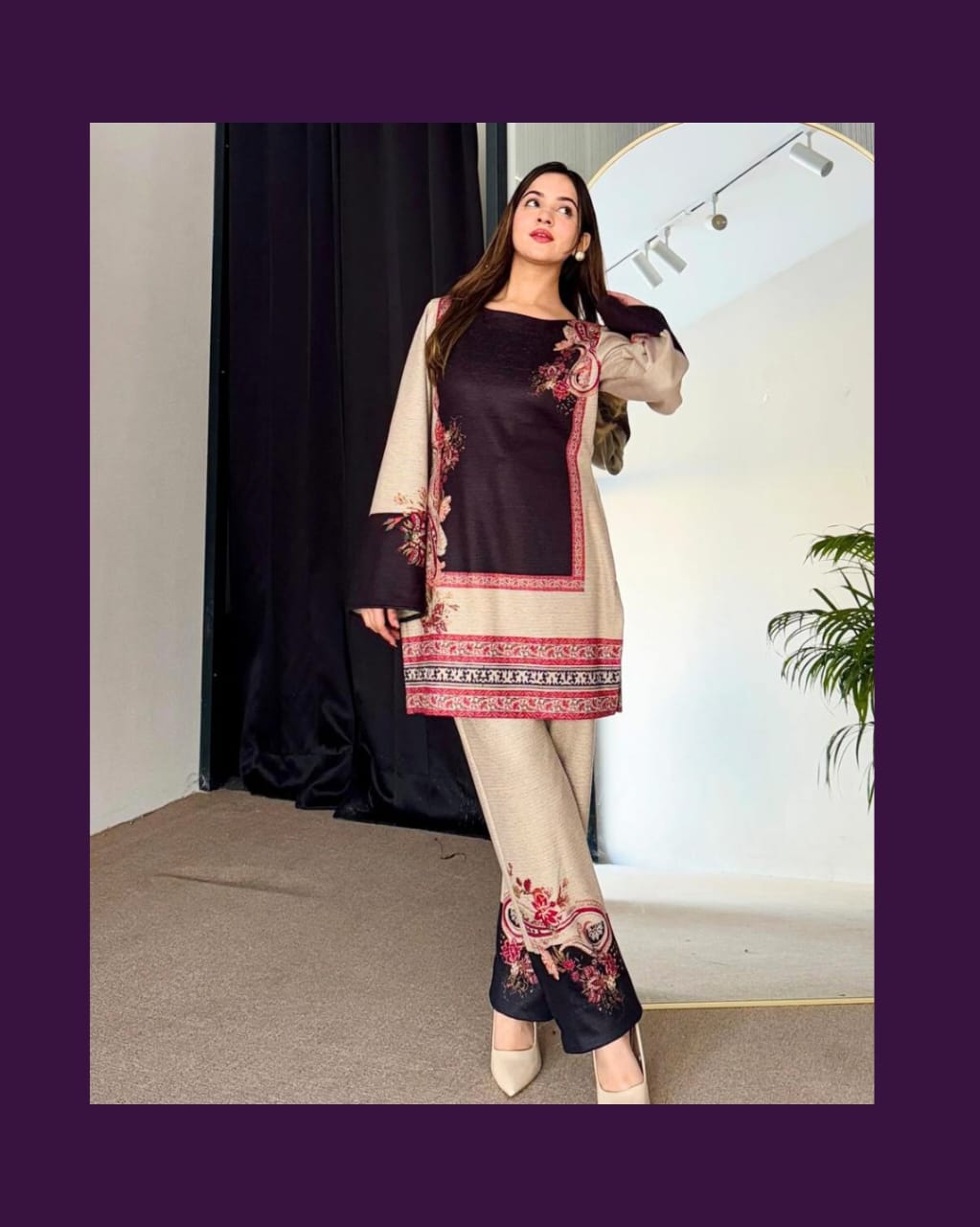 Reet-Riwaaj Digital print poly Grip Co-ord 2p set