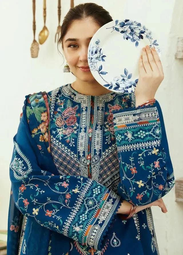 Reet-Riwaaj special Lawn Sajjal Embroidered 3pcs