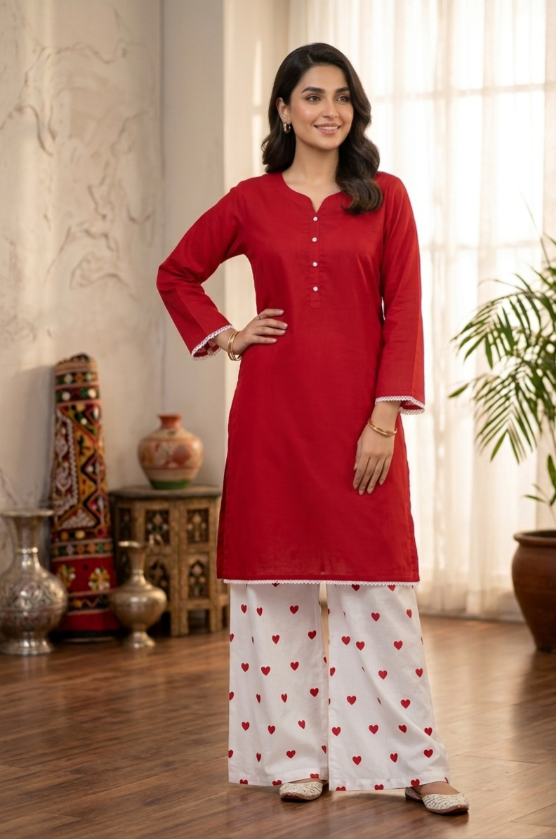 50% Off Reet-Riwaaj special Lawn cotton heart print 2p
