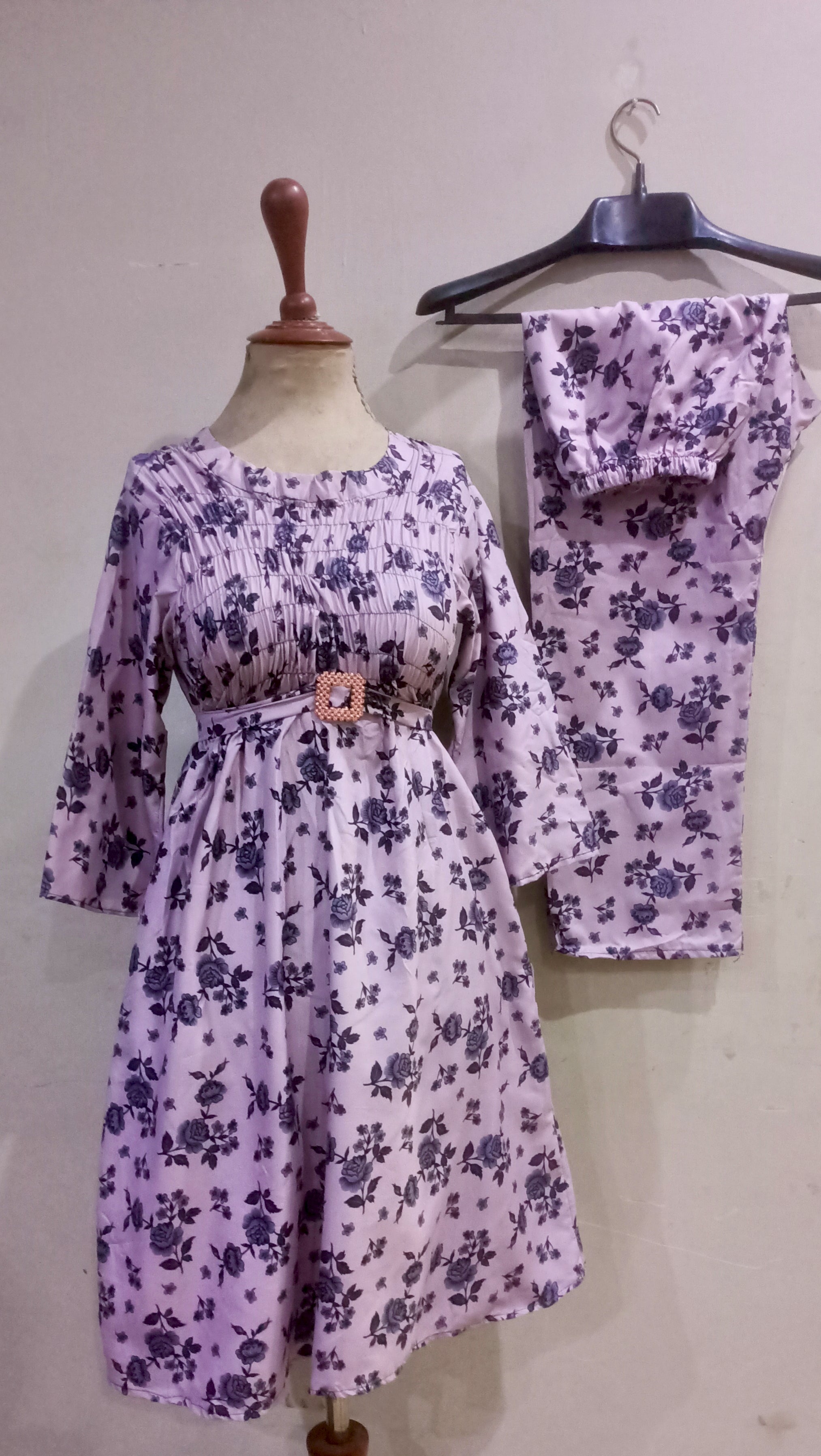 Elegance digital print floral cunnat maxi style 2p