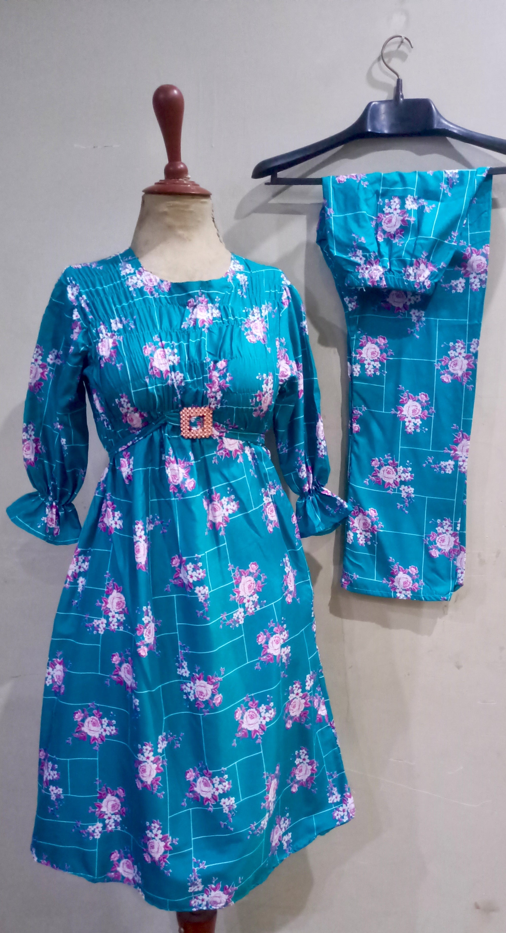 Elegance digital print floral cunnat maxi style 2p