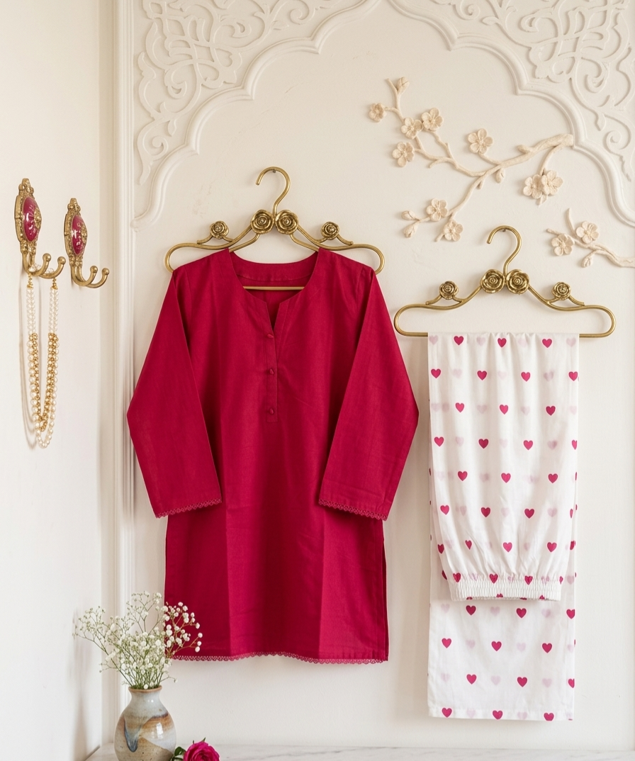 50% Off Reet-Riwaaj special Lawn cotton heart print 2p