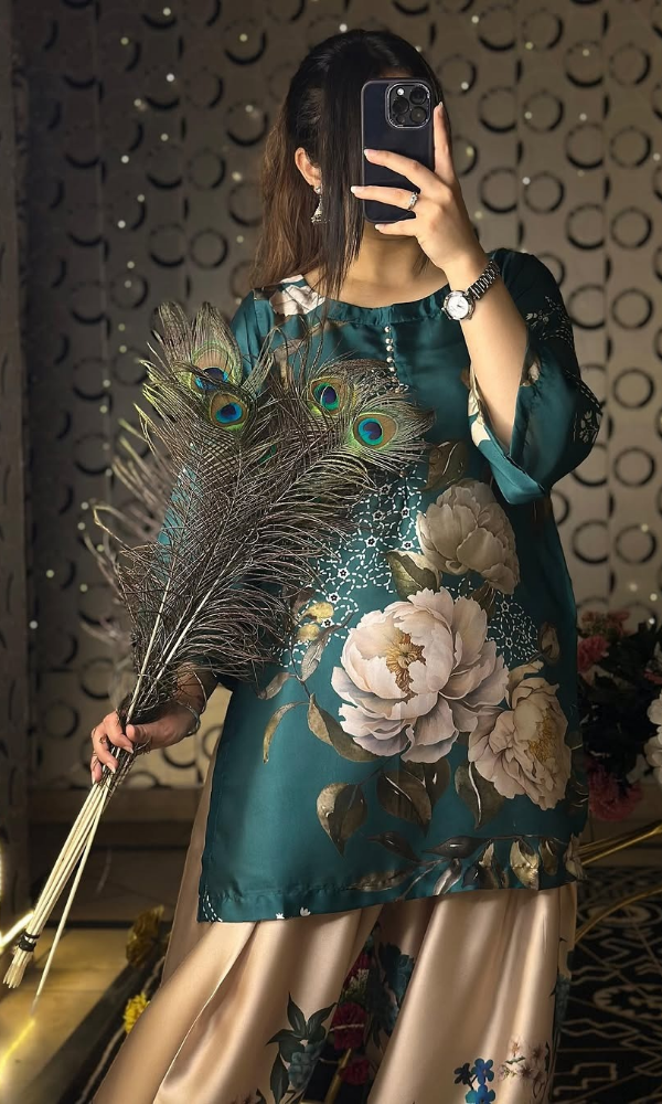 Teal Blossom 2pcs