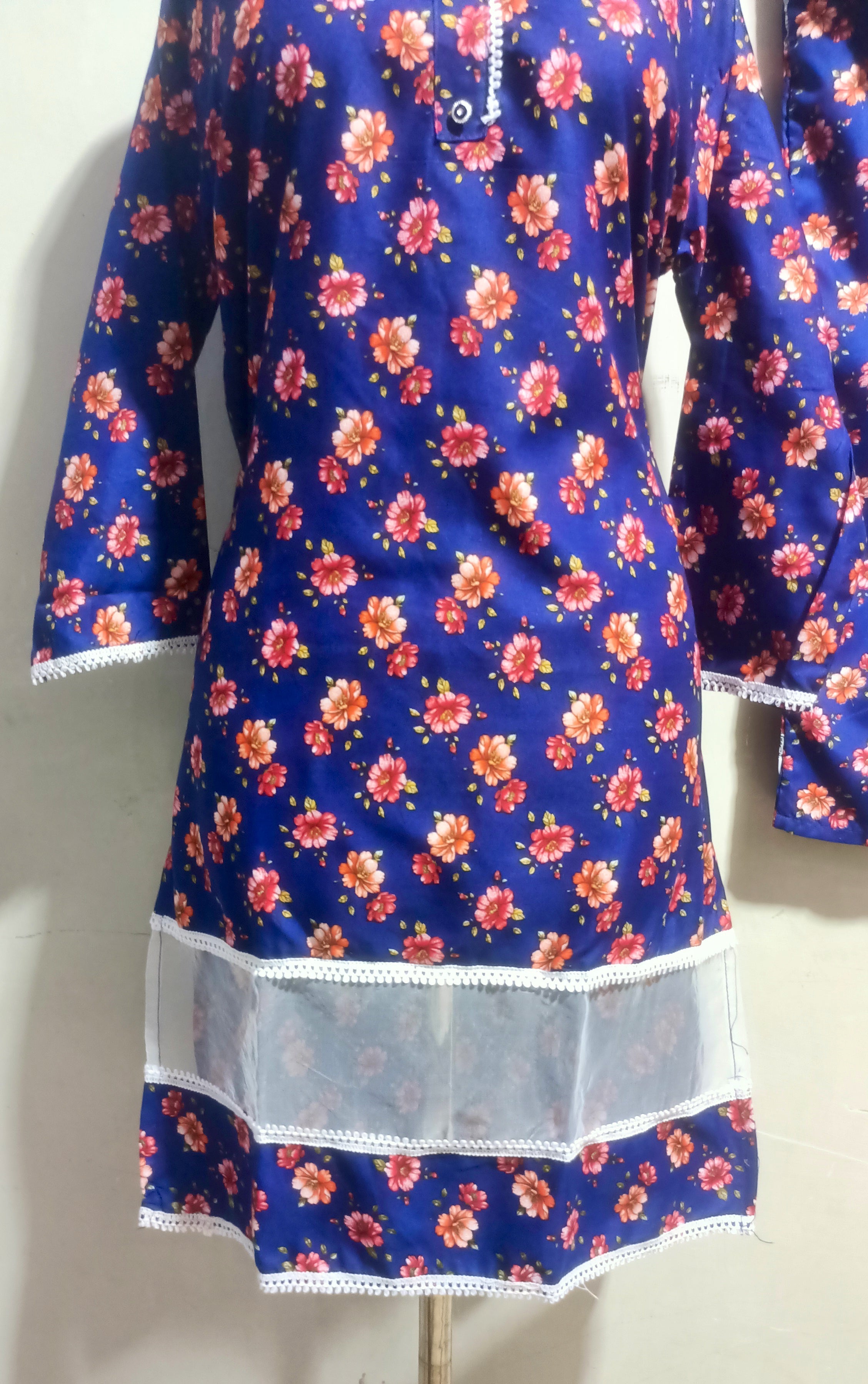 Floral XL–poly cotton digital print cutwork tishu pach Co-Ords 2Pc Set