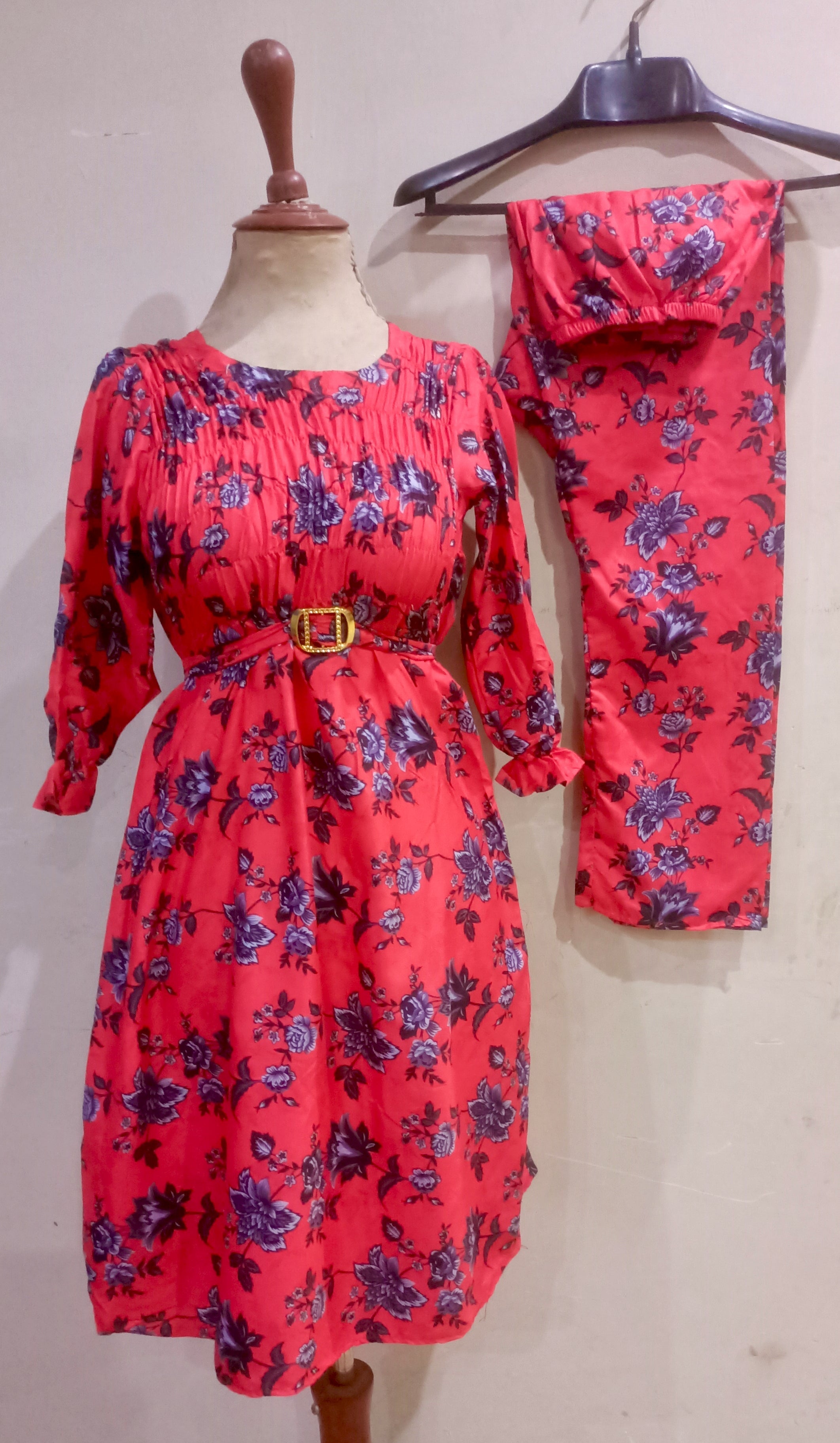 Elegance digital print floral cunnat maxi style 2p