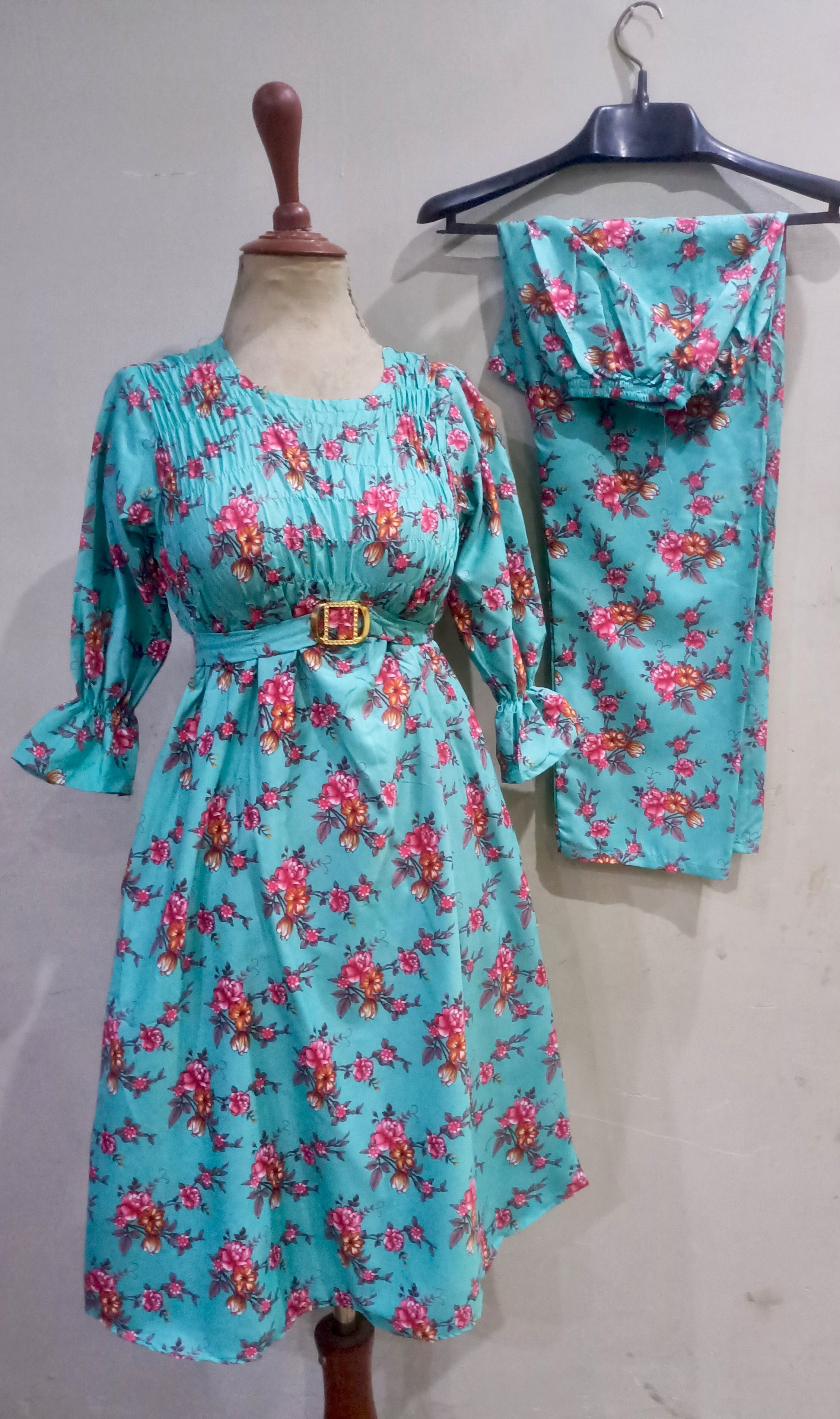 Elegance digital print floral cunnat maxi style 2p