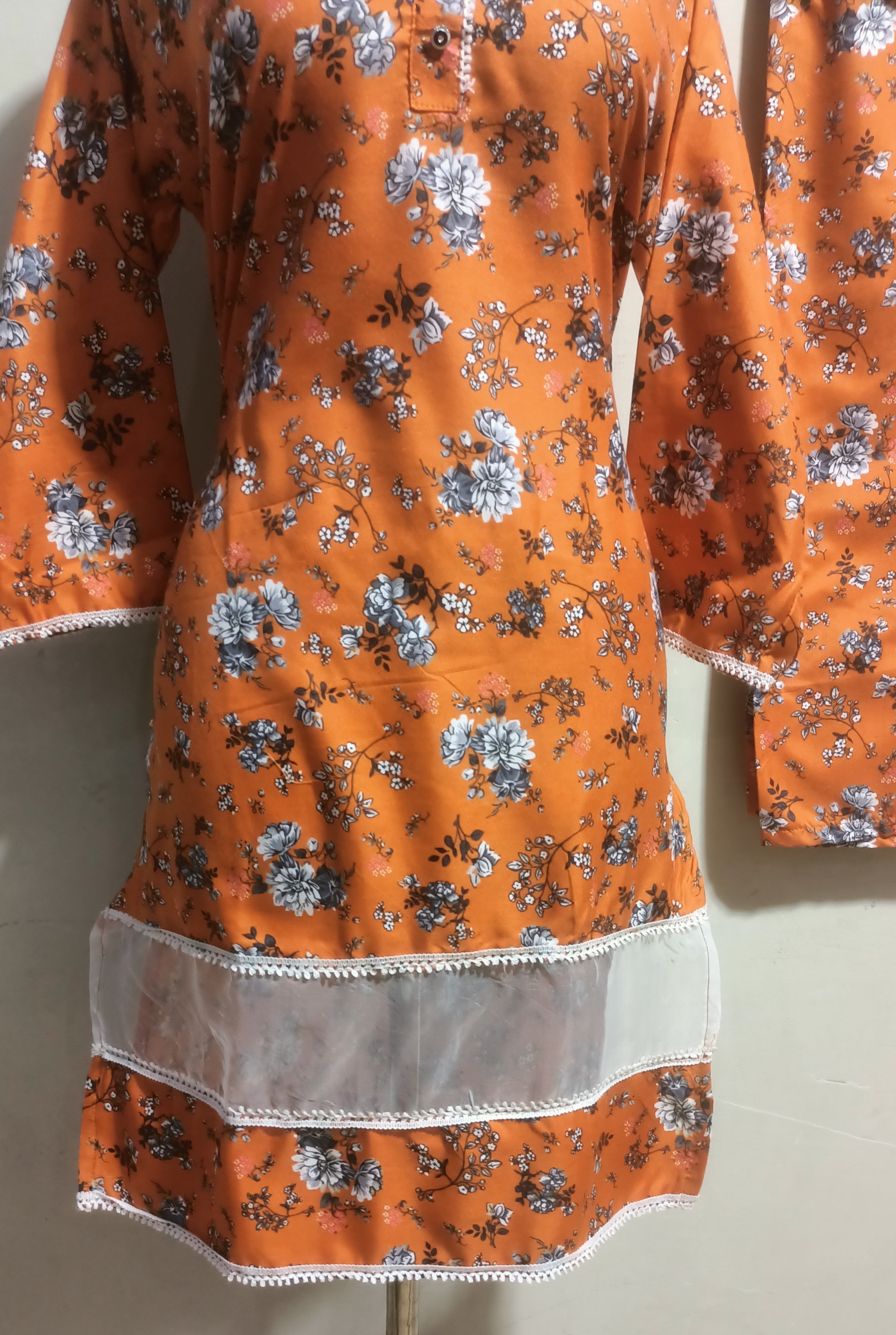 Floral XL–poly cotton digital print cutwork tishu pach Co-Ords 2Pc Set