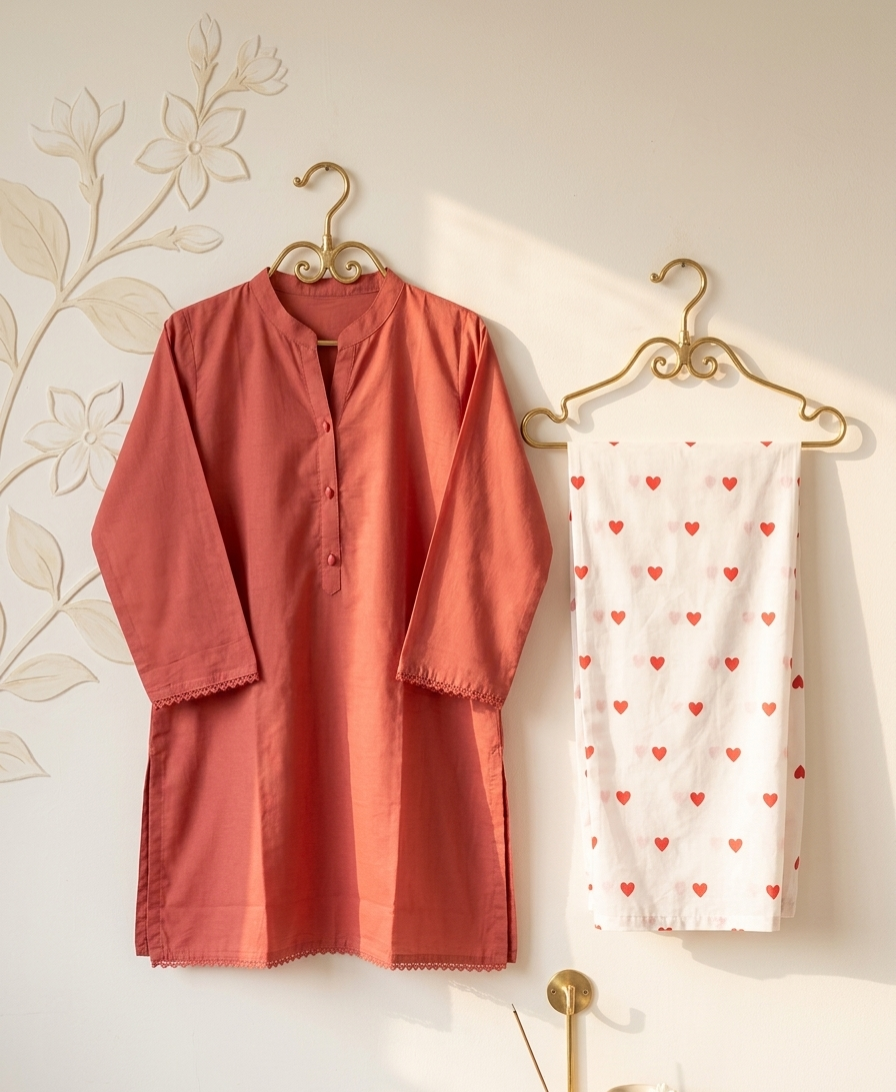 50% Off Reet-Riwaaj special Lawn cotton heart print 2p