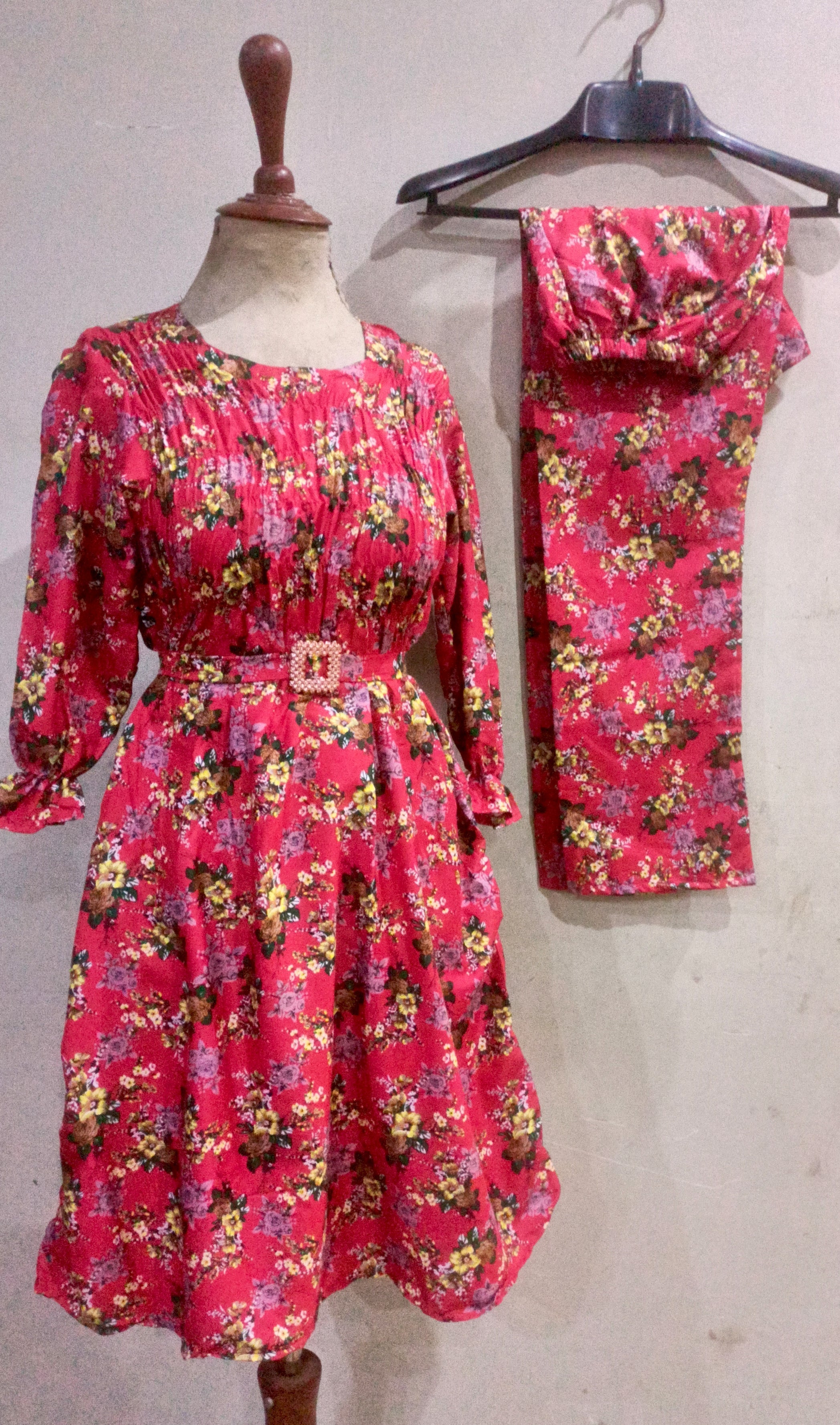 Elegance digital print floral cunnat maxi style 2p