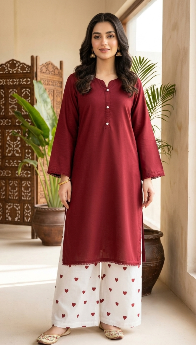 50% Off Reet-Riwaaj special Lawn cotton heart print 2p