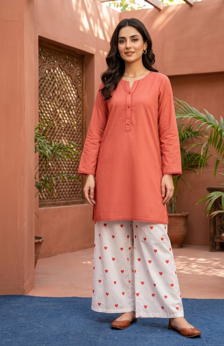 50% Off Reet-Riwaaj special Lawn cotton heart print 2p